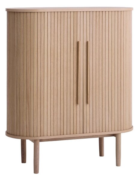 Skříňka v dekoru dubu s posuvnými dveřmi ve světle přírodní barvě 100x118x40 cm Meta – Unique Furniture