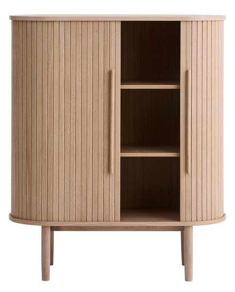 Skříňka v dekoru dubu s posuvnými dveřmi ve světle přírodní barvě 100x118x40 cm Meta – Unique Furniture