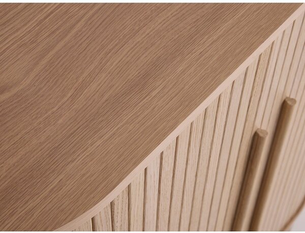 Skříňka v dekoru dubu s posuvnými dveřmi ve světle přírodní barvě 100x118x40 cm Meta – Unique Furniture