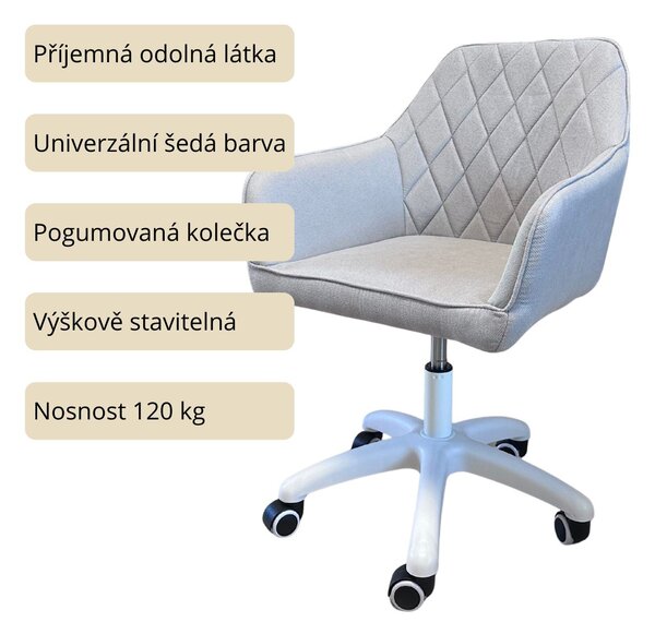 Vikio Pracovní křeslo šedá látka VKZ100S