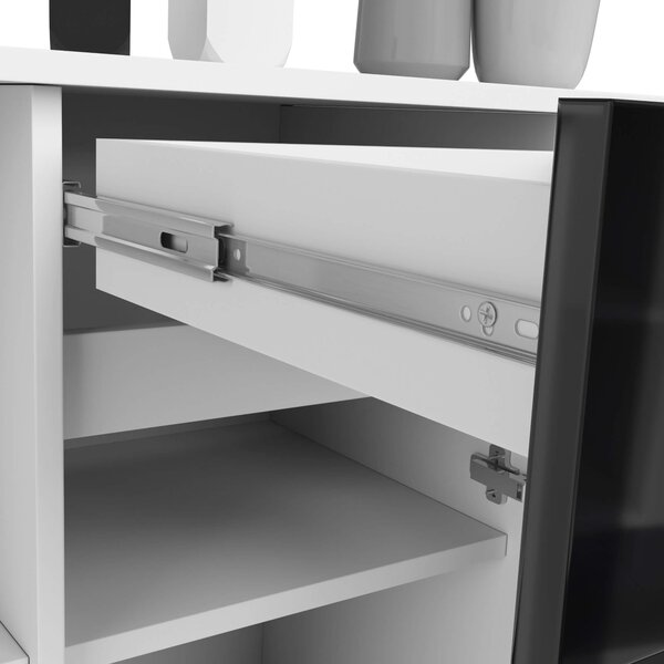 Ak furniture Komoda B-17 120 cm bílá/černá