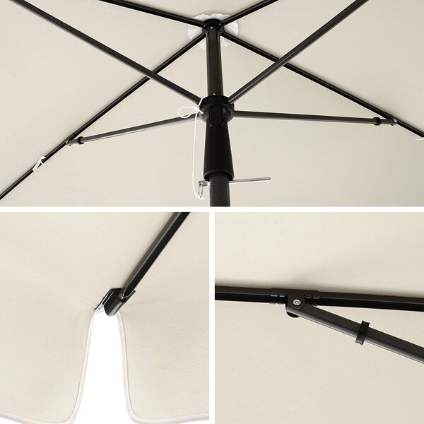 SONGMICS Slunečník 200 x 125 cm béžový