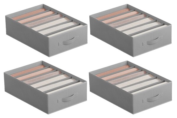 SONGMICS Organizér do zásuvky 4 ks 6 přihrádek 42 x 30 x 17 cm šedá