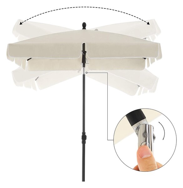 SONGMICS Slunečník 200 x 125 cm béžový