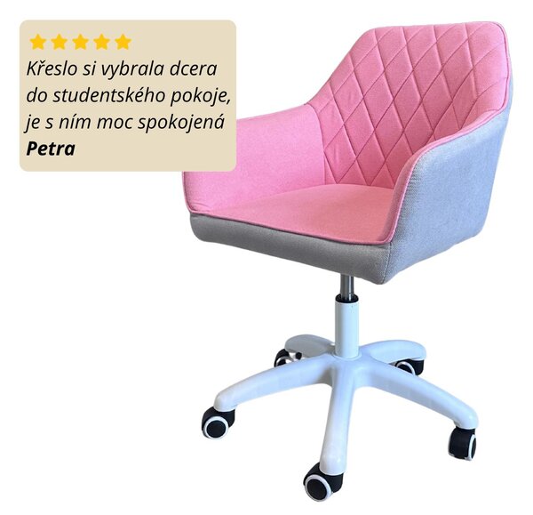 Vikio Pracovní křeslo růžová látka VKZ100R