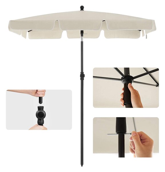 SONGMICS Slunečník 200 x 125 cm béžový