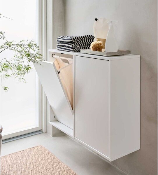 Bílý nástěnný koš na prádlo Laundry Box – ReCollector