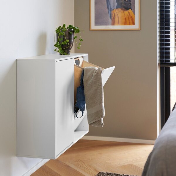 Bílý nástěnný koš na prádlo Laundry Box – ReCollector