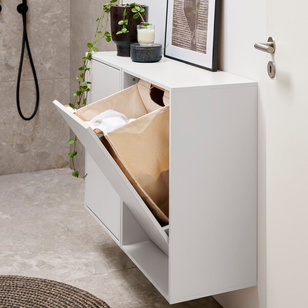 Bílý nástěnný koš na prádlo Laundry Box – ReCollector