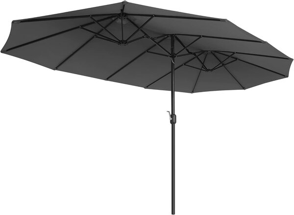 SONGMICS Dvojitý slunečník 460 x 270 cm šedý