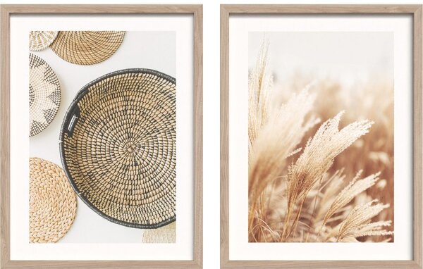Tištěné obrazy v sadě 2 ks s rámem 30x40 cm Full Beige – Styler