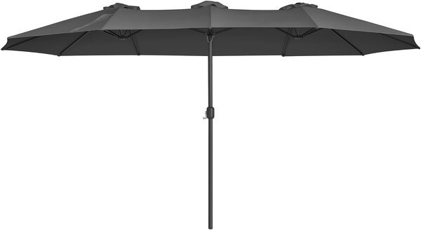 SONGMICS Dvojitý slunečník 460 x 270 cm šedý