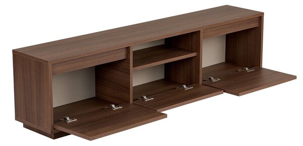 TV stolek v dekoru ořechu v tmavě přírodní barvě 160x42x30 cm Sentinel – Kalune Design