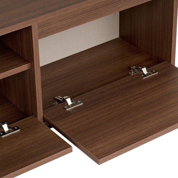 TV stolek v dekoru ořechu v tmavě přírodní barvě 160x42x30 cm Sentinel – Kalune Design