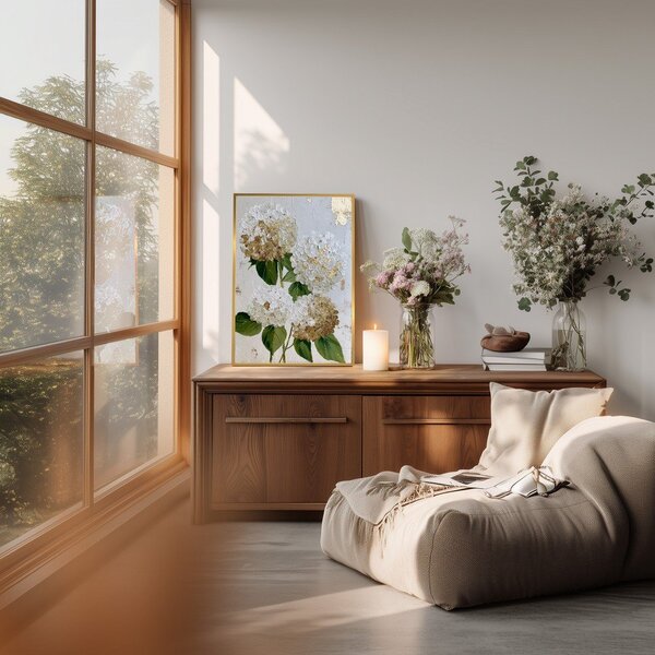 Tištěný obraz s rámem 60x90 cm Hydrangea – Styler