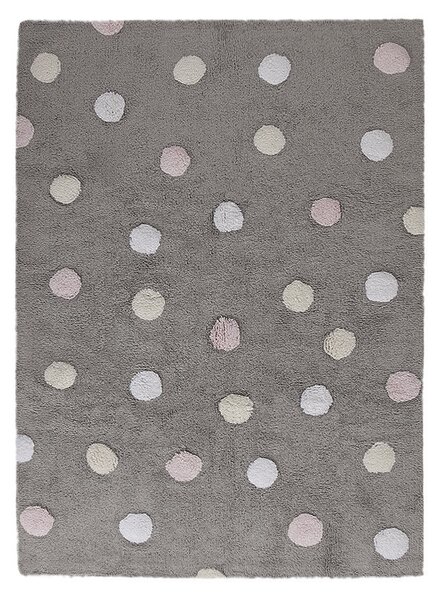 Pro zvířata: Pratelný koberec Tricolor Polka Dots Grey-Pink 120x160 cm