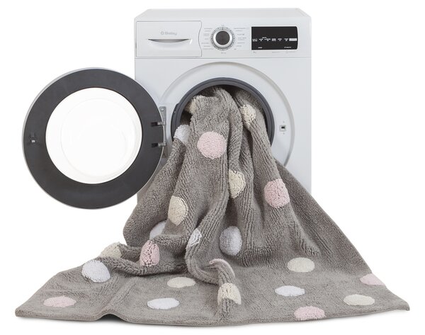 Pro zvířata: Pratelný koberec Tricolor Polka Dots Grey-Pink 120x160 cm