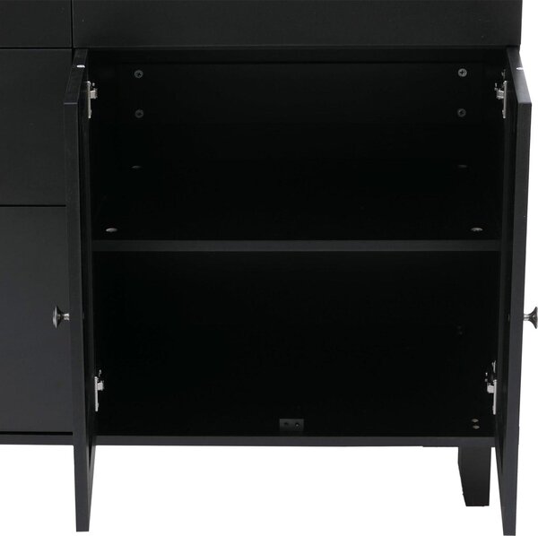 Kuchyňský ostrůvek HWC-P62 se 2 stoličkami, kuchyňská skříňka zásuvky úložné prostory MDF 90x131x47cm černá, tmavé dřevo