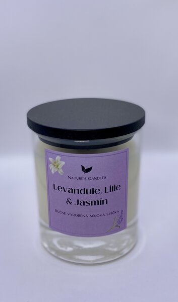 Sójová svíčka - Levandule, Lilie & Jasmín