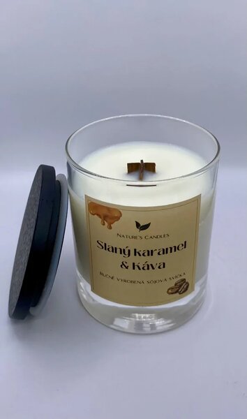 Sójová svíčka - Slaný karamel & Káva