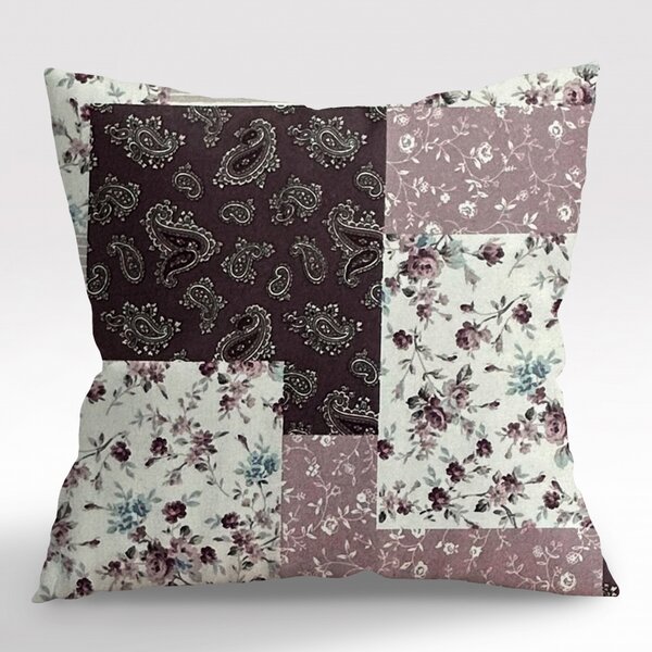 Ervi povlak na polštář FLANELOVÝ - Patchwork růžový