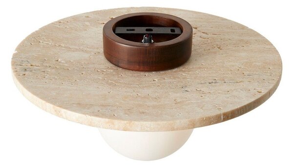 Béžové kamenné stropní svítidlo se skleněným stínidlem ø 12 cm Hilde – Opviq lights