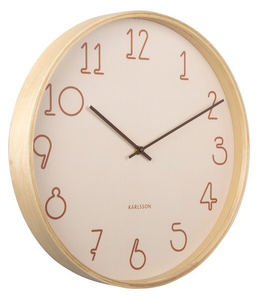 Nástěnné hodiny Sencillo 40cm pískově hnědá Karlsson (Barva-pískově hnědá)