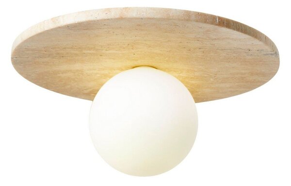 Béžové kamenné stropní svítidlo se skleněným stínidlem ø 12 cm Hilde – Opviq lights