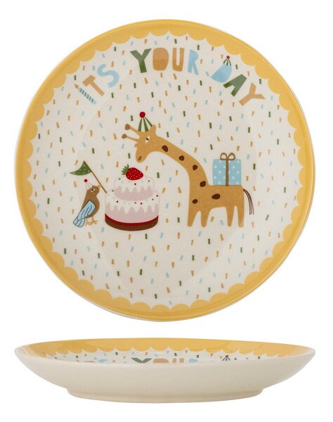 Žlutý/krémový dětský talíř z kameniny ø 16 cm Celebrate – Bloomingville Mini