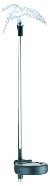 Zahradní solární lampa LED kolibřík, 77cm, zapichovací, nerez, RGB