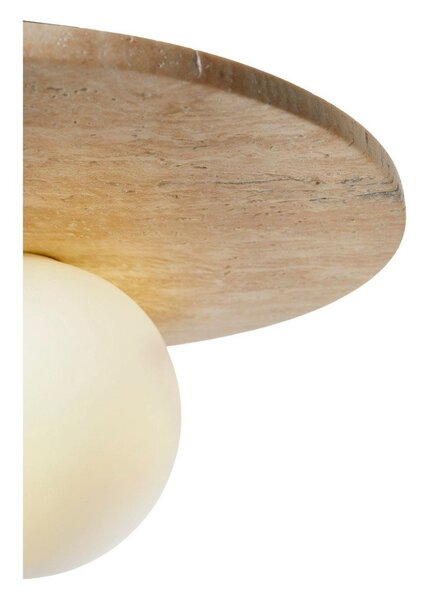 Béžové kamenné stropní svítidlo se skleněným stínidlem ø 12 cm Hilde – Opviq lights