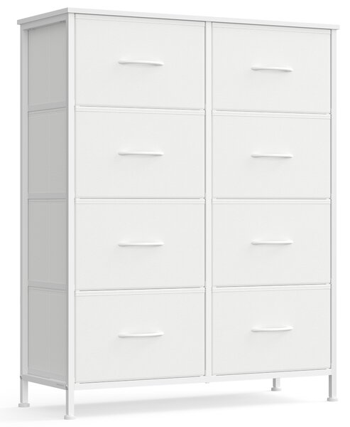 SONGMICS Komoda 8 látkových zásuvek 77 x 95 x 30 cm bílá