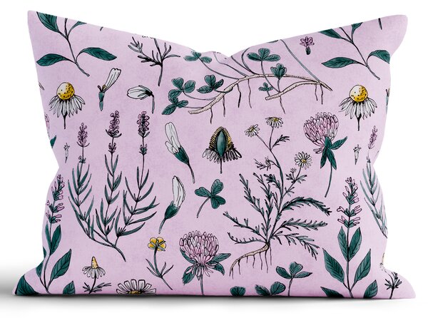 MK Lůžkoviny Bavlněný povlak na polštář Renforcé 70 x 90 cm - Herbář starorůžový