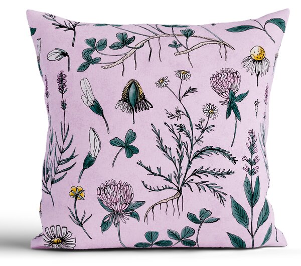 MK Lůžkoviny Bavlněný povlak na polštář Renforcé 40 x 40 cm - Herbář starorůžový