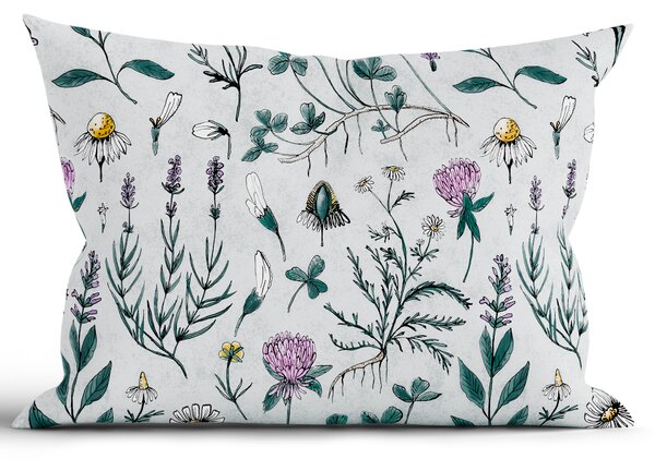 MK Lůžkoviny Bavlněný povlak na polštář Renforcé 40 x 60 cm - Herbář mentolový