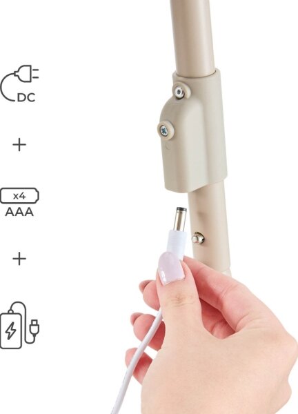 KINDERKRAFT - Dětská houpačka s melodií SWINGEE béžová 4xAAA/230V