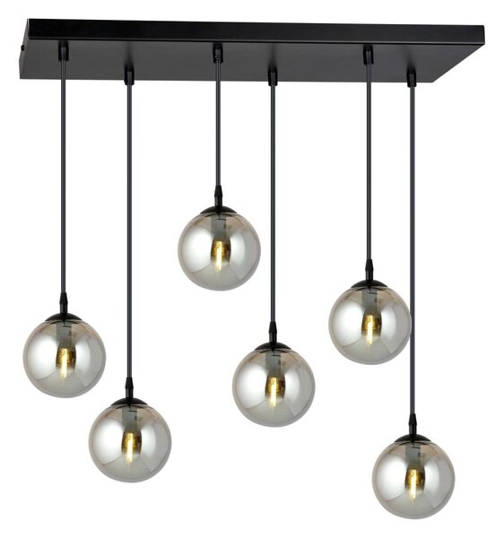 Lustr na lanku COSMO 6xE14/10W/230V černá/šedá