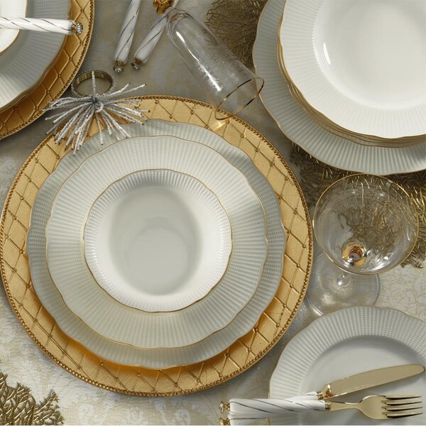 ASIR Porcelánová jídelní souprava WHITE FLOWER 26 ks