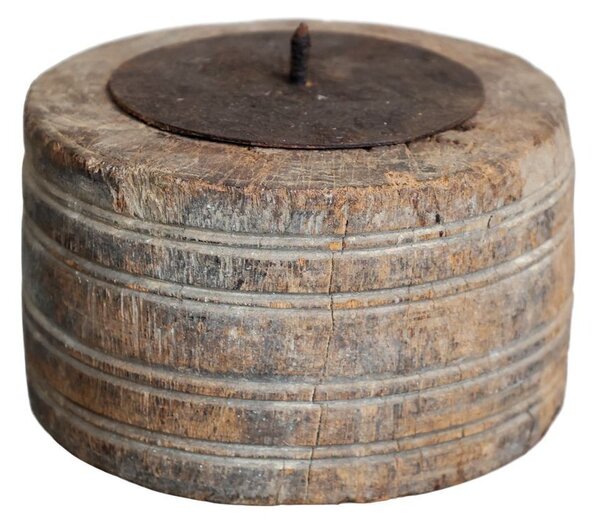 Dřevěný svícen na sloupovou svíčku Grimaud Unit - Ø 15*19 cm - Chic Antique
