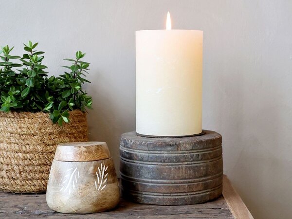Dřevěný svícen na sloupovou svíčku Grimaud Unit - Ø 15*19 cm - Chic Antique