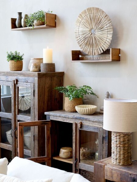 Hnědá antik dřevěná nástěnná polička Grimaud - 50*13*12 cm - Chic Antique