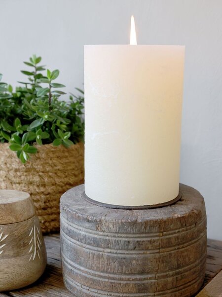 Dřevěný svícen na sloupovou svíčku Grimaud Unit - Ø 15*19 cm - Chic Antique