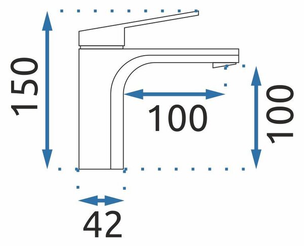 Rea Marco, umyvadlová baterie h-150, černá matná, REA-B4899