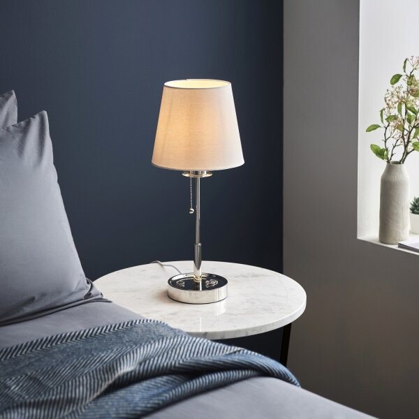 Endon 99596 - Stolní lampa 1xE27/10W/230V bílá/lesklý chrom
