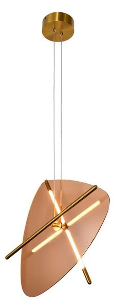 LED Lustr na lanku RELAX LED/15W/230V zlatá/kouřová hnědá