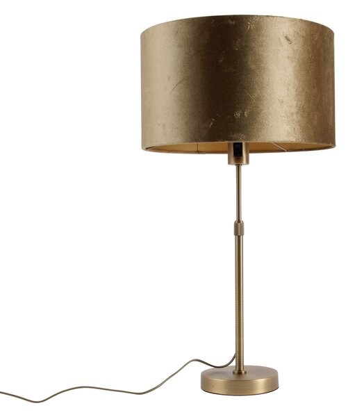 Stolní lampa bronzová se sametovým stínidlem bronzová 35cm - Parte