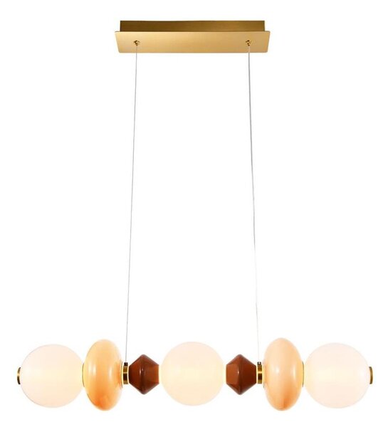 LED Lustr na lanku FLORES LED/20W/230V zlatá/oranžová/hnědá