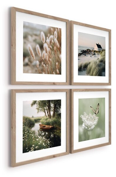 Tištěné obrazy v sadě 4 ks s rámem 30x30 cm Subtle Nature – Styler