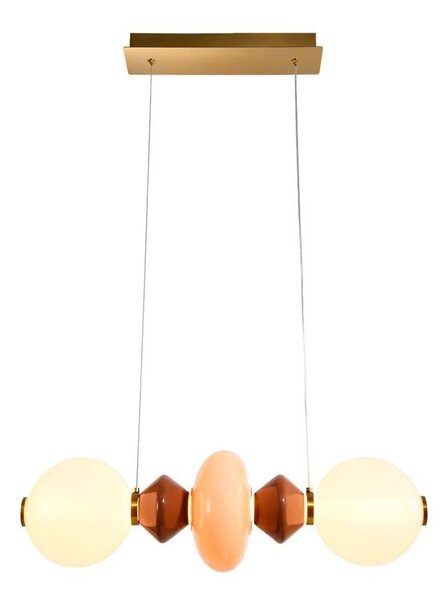 LED Lustr na lanku FLORES LED/15W/230V zlatá/oranžová/hnědá