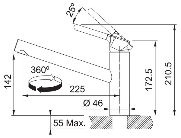 Kuchyňská baterie Franke FC 3054.031 ORBIT Chrom 115.0623.054